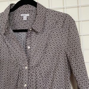 Old Navy Patterned Long Sleeve Blouse Medium
